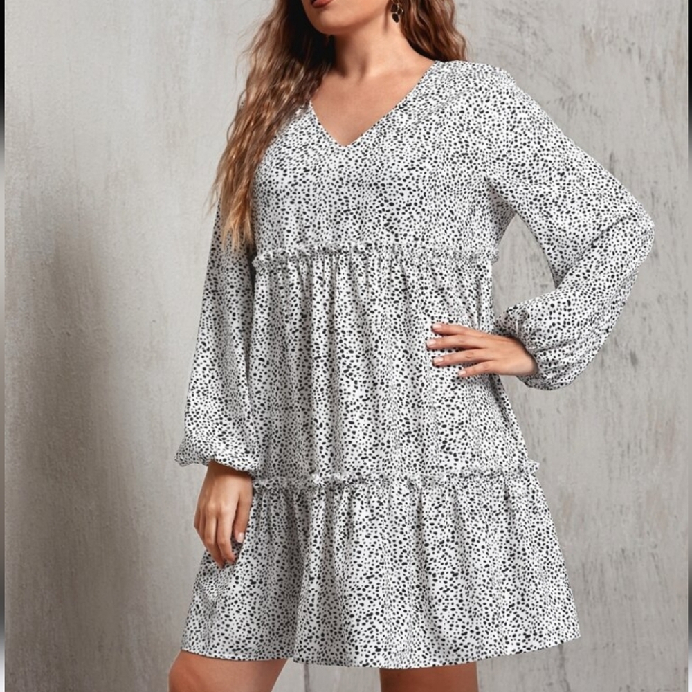 SHEIN Women's Black and White Polka Dot Dress - Picture 2 of 13